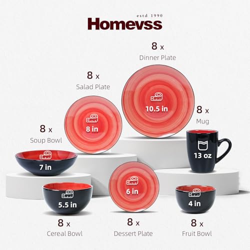 Stoneware Sonoma Dinnerware Set (56pc Set / Red)