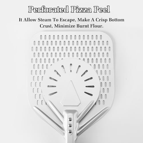 12 Inch + 7 Inch Perforated Pizza Peel Set (2 Count)