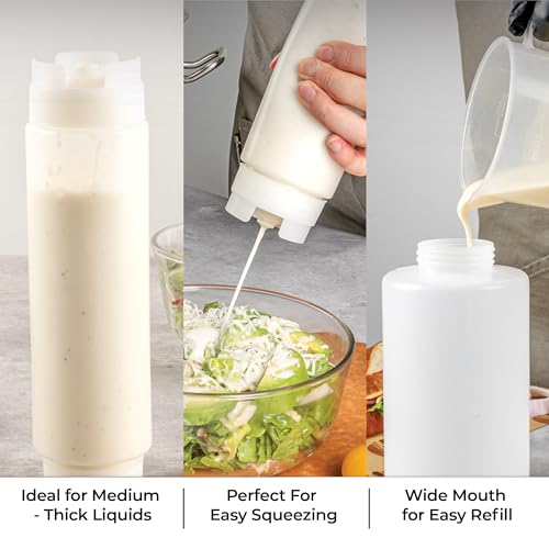 16oz. FIFO Inverted Plastic Squeeze Bottle with Refill and Dispensing Lids