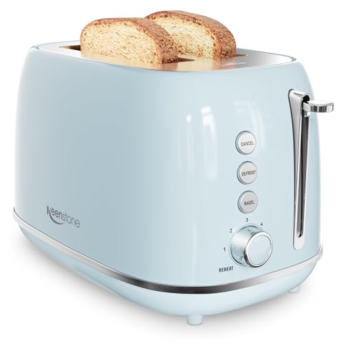Retro 2 Slice Stainless Steel Toaster with 6 Bread Shade Settings (2 Slice / Blue)