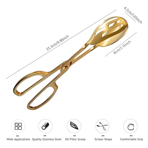 Salad Tongs for Serving 2 Pack (Gold)