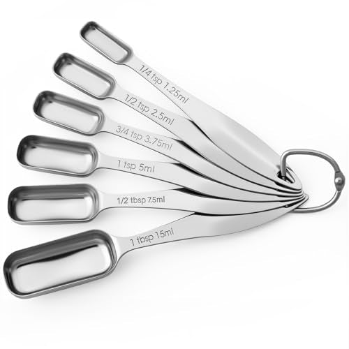 Stainless Steel Measuring Spoons Set of 6 (Spoons - Set of 6)