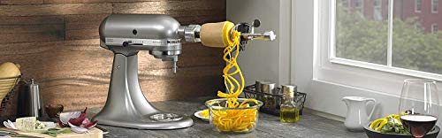 DRTVICE6 Combo Package Spiralizer KSM1APC Flex Edge Beater KFE5T Stand Mixer Attachment Recipe Book
