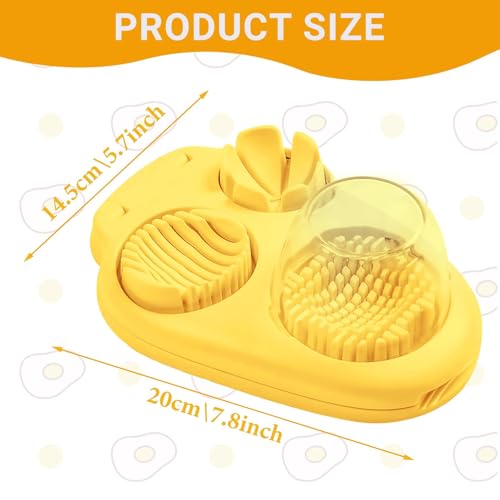 1 Pack Egg Slicer with 3 Cutting Options (1 Pack Yellow 3 Cutting Modes Egg Cutter)