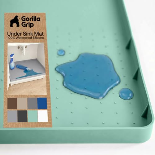 Waterproof Silicone Under Sink Mat (Mint / 19"w X 34"l)