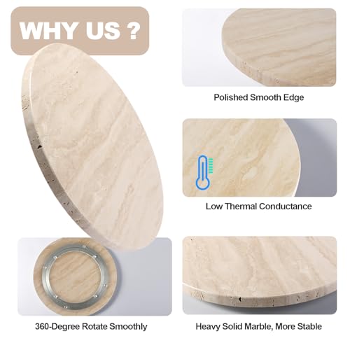 Travertine Lazy Susan for Table Top