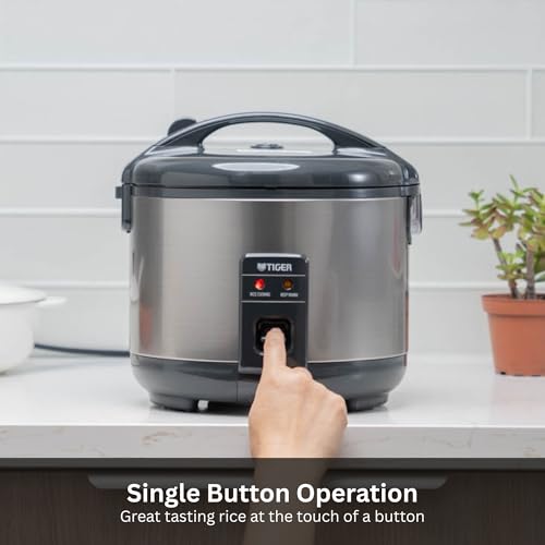 JNP-S18U-US 10 Cup Capacity White Rice Cooker with Non-Stick Inner Pot, Retractable Power Cord, and Keep Warm up to 12 hours (Urban Satin)