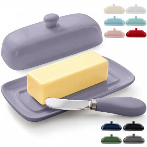 Zulay Butter Dish With Lid For Countertop (Periwinkle)
