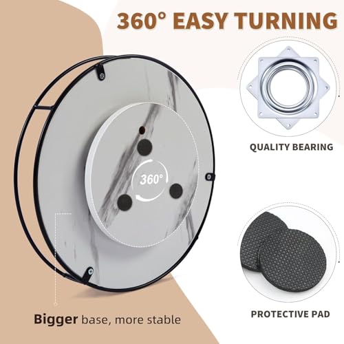9 Inch White Wood Lazy Susan