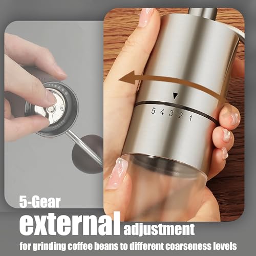 Manual Coffee Grinder (Silver Ceramic Burr)