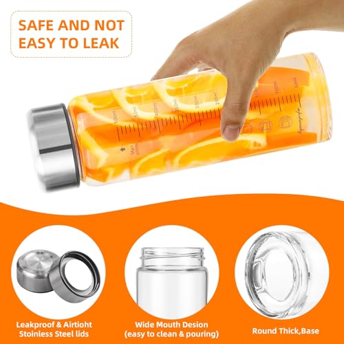 Glass Juice Bottles 4 Pack 20 oz (4-Pack / 20 oz/600 ml)