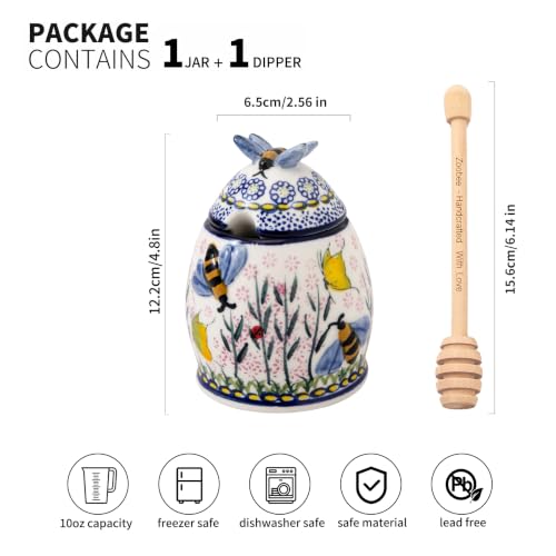 10oz Lavender Allure Ceramic Handpainted Honey Pot (Lavender Allure)