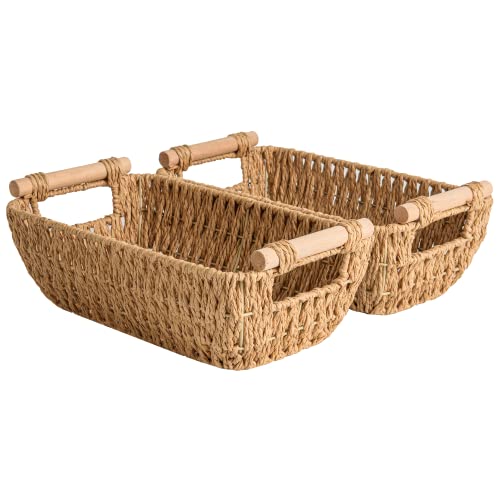 Hand Woven Small Wicker Baskets (Light Brown / Small)