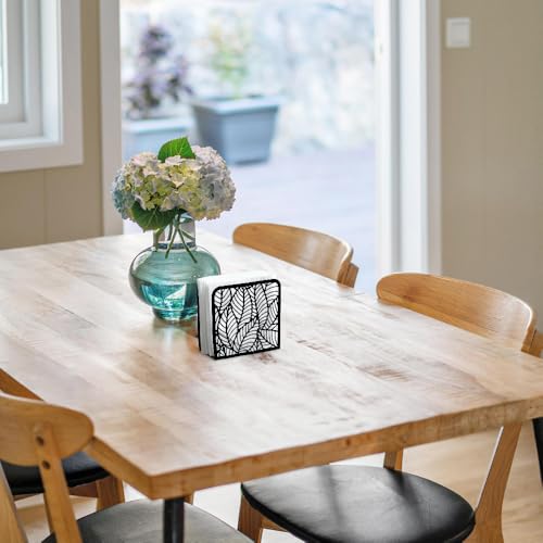 Morden Leaf Decorative Black Metal Napkin Holder for Table