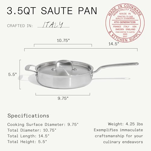 Cookware - 7-Piece CeramiClad Non Stick Pot and Pan Set (Stainless Handle) - 5-Ply Stainless Clad - Professional Cookware - Crafted in Italy - Induction Compatible (Stainless Steel)