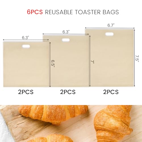 6 Pack Reusable Toaster Bags (Small Set)