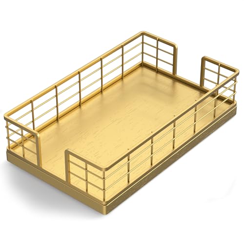 Guest Towel Holder Tray for Bathroom (Totally Gold / 9.06 x 5.51 x 2.56 inches)