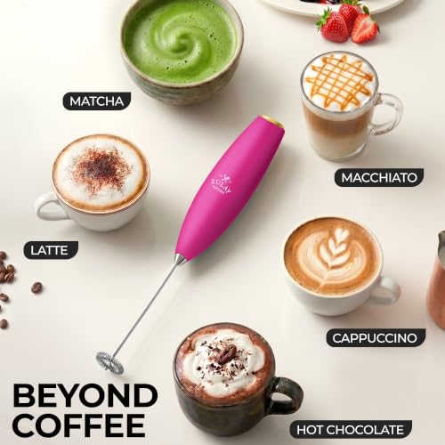 Zulay Powerful Milk Frother for Coffee with Upgraded Titanium Motor (Hot Pink / OG Frother)