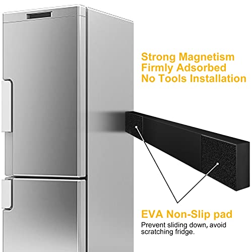 Black Magnetic Knife Strip for Refrigerator (01.17inch Black with Hooks)