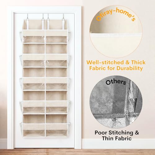 2 Pack Over the Door Organizer 5 Tiers (Beige - 5 Tiers - 2 Pack)