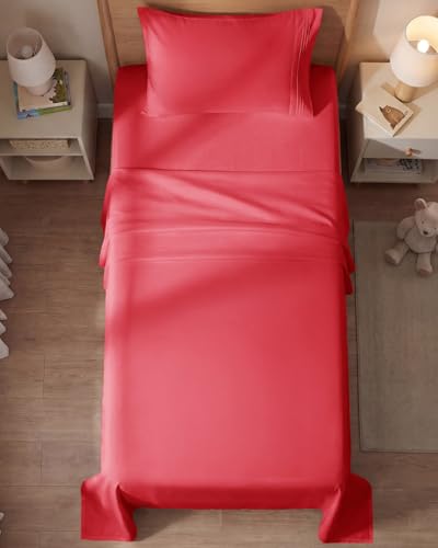 Twin Size 3 Piece Sheet Set (27 - Red / Twin)