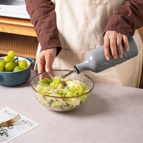 Sweejar Ceramic Olive Oil Dispenser Bottle (Dark Gray / 20 oz, Set of 1)
