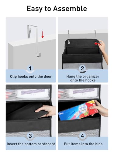 1 Pack Over the Door Organizer (Black / 4 Tier)
