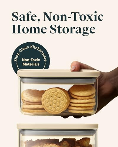 1 qt Glass Airtight Food Storage Container with Lid (Mist / 1qt Container)