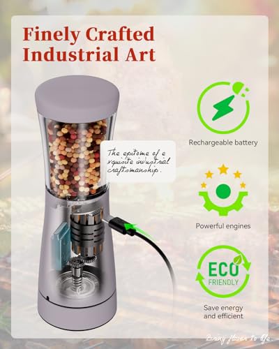 Electric Salt and Pepper Grinder Set with Storage Base (Lavender)