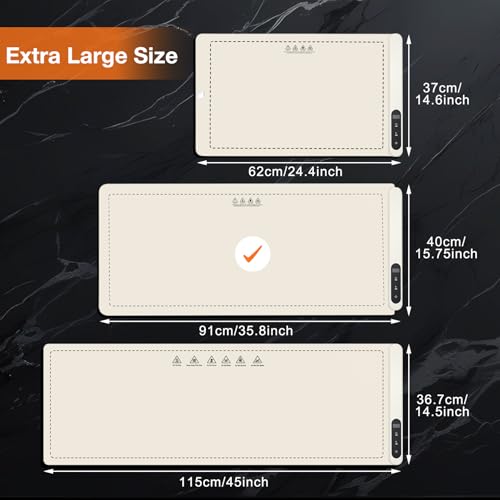 Extra Large Warming Mat for Food (XX Large Size: 36"x16" / Beige)
