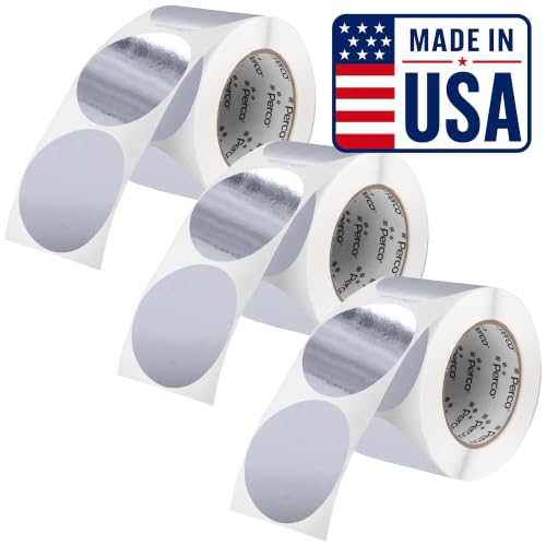 Metallic Silver Perforated Round Circle Dot Sticker 3 (Metallic Silver / 3 Inch)