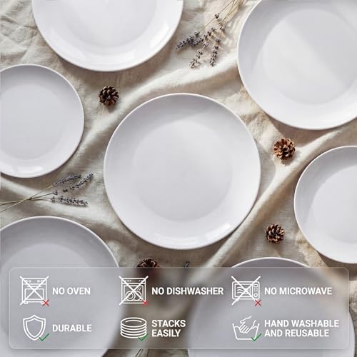 60PCS White Disposable Plates (White / 60)