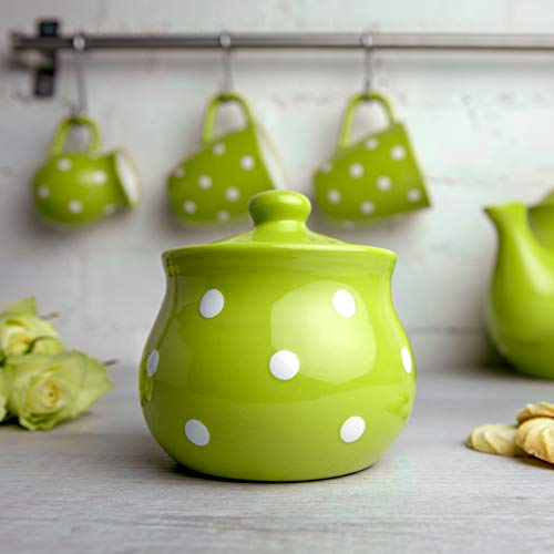 Ceramic Sugar Bowl with Lid (Green)
