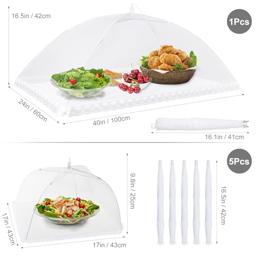 6 Pack Mesh Food Covers Pop Up (XL+Standard)
