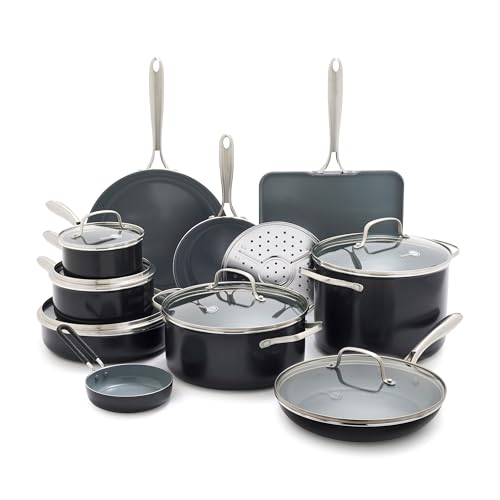 17 Piece Nonstick Swift Cookware Set (17pc Pots & Pans Set / Gray)