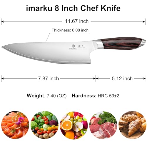 Japanese Chef Knife 8 Inch (Brown and Black)