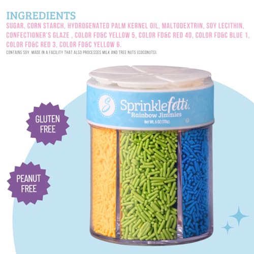 Rainbow Jimmies Sprinkles for Baking & Decorating (6.45 Ounce)