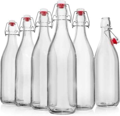 Swing Top Glass Bottles [1 Liter (6)