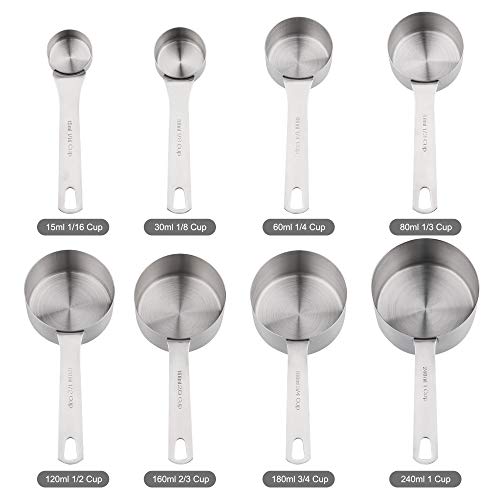 Measuring Cups Set (A: 8cups+9spoons / Siliver)