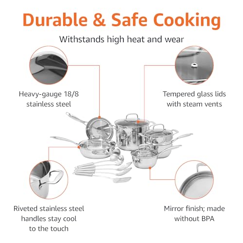 Stainless Steel Cookware 15 (15-Piece Set)