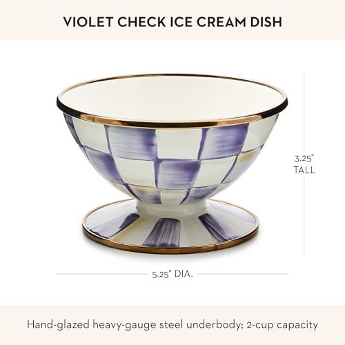 Enamel Ice Cream Bowl (Violet Check)