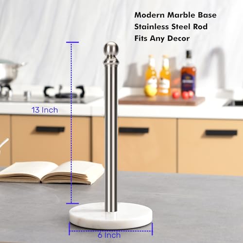 Paper Towel Holder Countertop with Heavy Marble Base