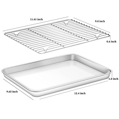 Baking Sheet with Rack Set [2 Sheets + 2 Racks] (12 inch)