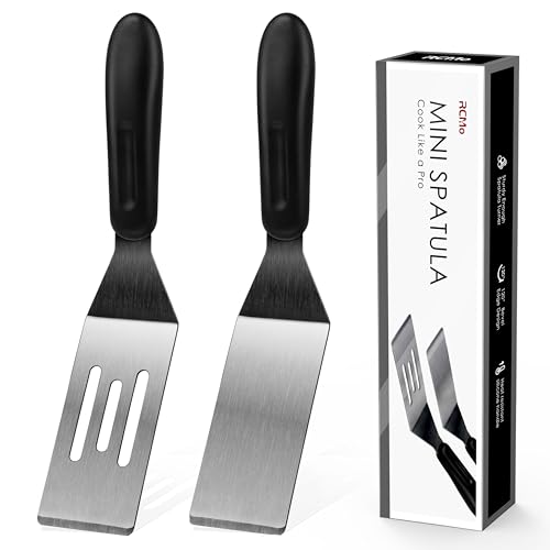 Small Spatula Mini Stainless Steel Serving Metal Spatula Set of 2 (2 PCS)
