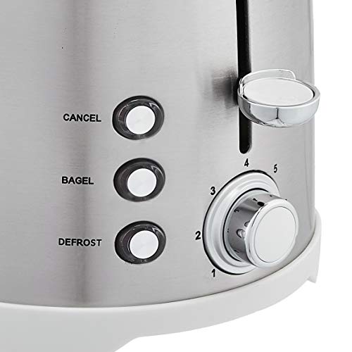 2 Slice Cool Touch Stainless Steel Toaster with 7 Browning Settings (Brushed Silver / 2 Slice / Toaster)