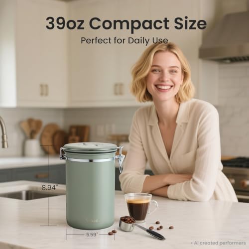 Coffee Canister (Green / 39 oz)