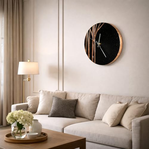 Handmade Copper Wall Clock Artisan Touch in Every Piece (Black Tree of Time / 11)