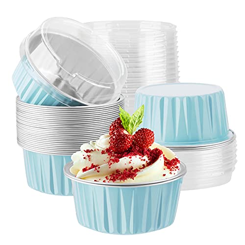 Aluminum Pans with Lids (Blue / 30pcs)