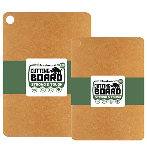 Wood Cutting Boards for Kitchen (Set of 2 [No Groove] [Natural] / One Size)
