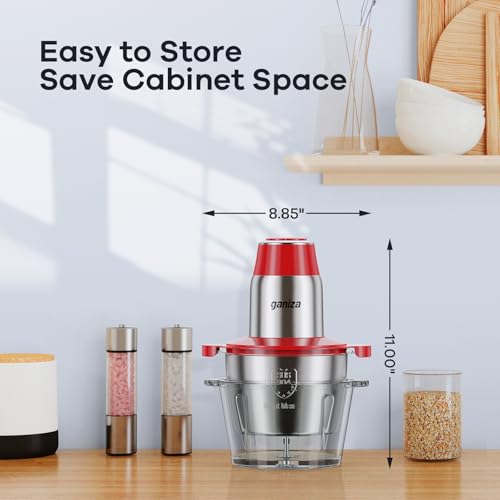 Food Processors with 2 Bowls (Red)